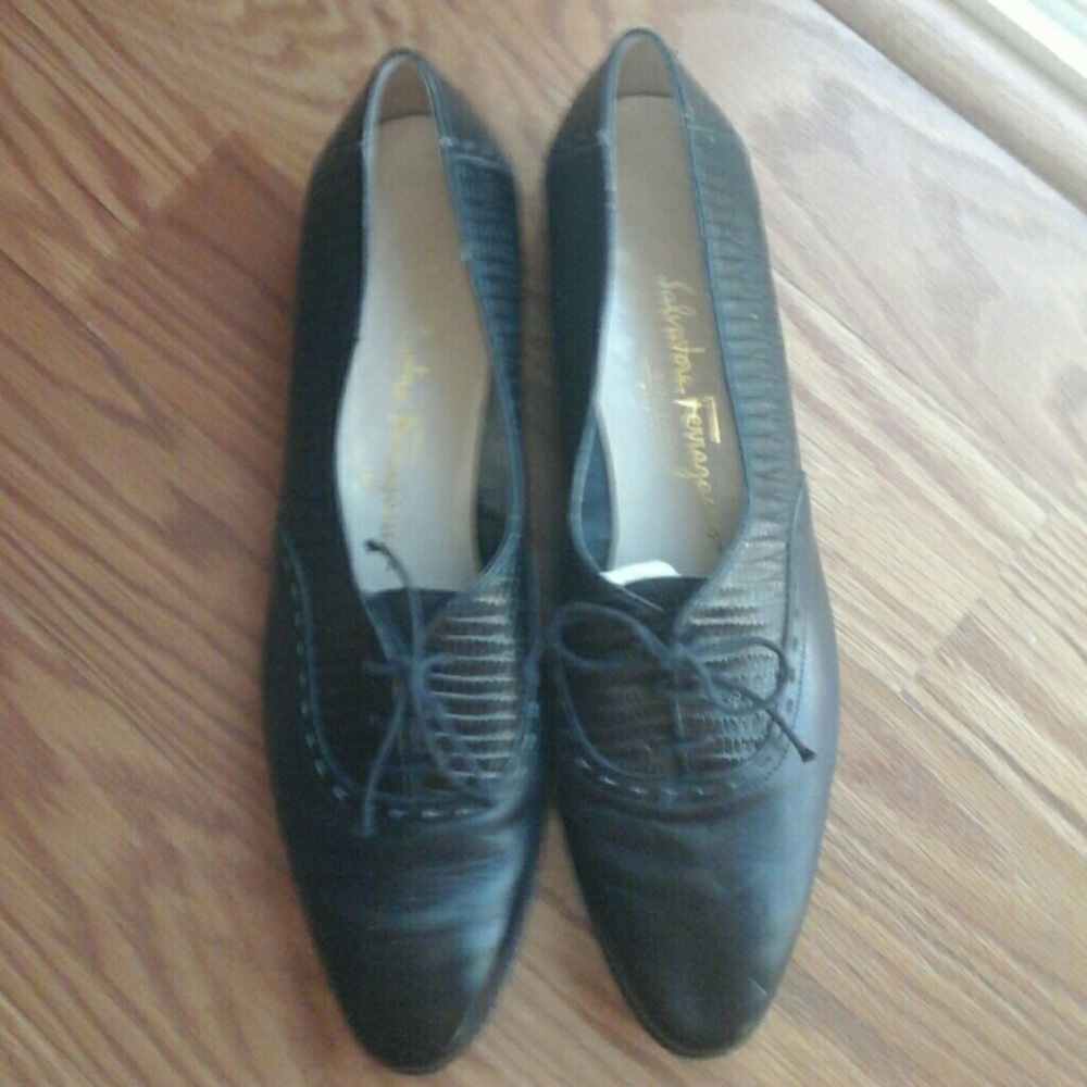 Salvatore Ferragamo Leather&Lizard Oxford Shoes *FINAL PRICE*